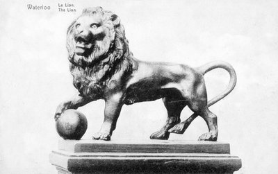 The Dutch Memorial to the Battle of Waterloo, Depicting the Lion on the Summit of the Butte du Lion (Lions Mound), Commemorative Postcard, c.1912 by Belgian Photographer